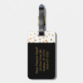 Monogramm der City Dots für den Schwarz-Weiß-Glitz Gepäckanhänger (Rückseite vertikal)