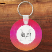 Monogramm der Coolen Abstrakten Kunst in Rosa und Schlüsselanhänger (Vorderseite)