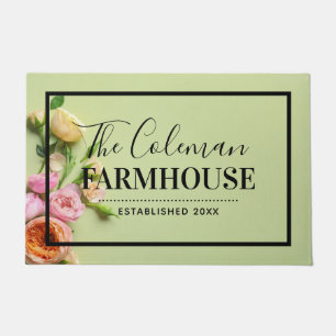 Monogramm der Creative Abstrakt Floral Farmhouse F Fußmatte