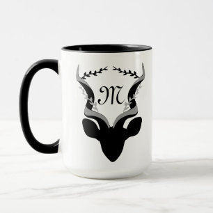 Monogramm der dunklen Antelope-Silhouette Tasse