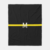 Monogramm der dünnen gelben Linie Fleecedecke (Vorderseite)