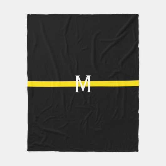 Monogramm der dünnen gelben Linie Fleecedecke (Vorderseite)