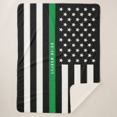 Monogramm der dünnen grünen Linie der Militärflagg Sherpadecke (Vorderseite)