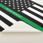 Monogramm der dünnen grünen Linie der Militärflagg Sherpadecke (3/4)