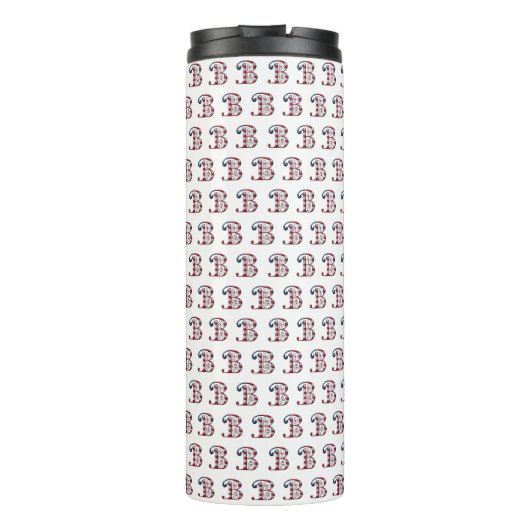 Monogramm der eleganten Anfangsfarben der amerikan Thermosbecher (Rückseite)