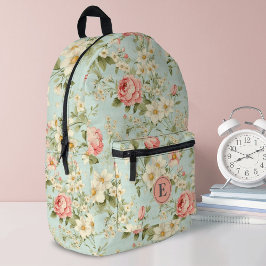 Monogramm der eleganten botanischen Girls Bedruckter Rucksack