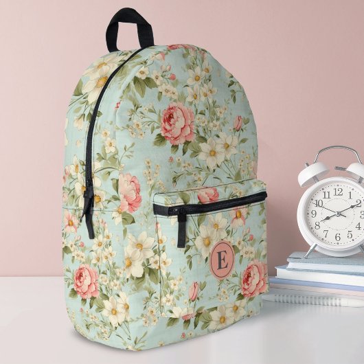 Monogramm der eleganten botanischen Girls Bedruckter Rucksack