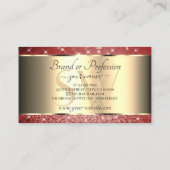 Monogramm der eleganten Goldbarren-Glitzer-Sparkle Visitenkarte (Rückseite)