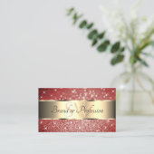 Monogramm der eleganten Goldbarren-Glitzer-Sparkle Visitenkarte (Stehend Vorderseite)
