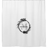 Monogramm der eleganten Schwarz-Weiß-Botanischen F Duschvorhang (Vorderseite)