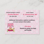 Monogramm der Emergency Information Cards für Kind Telefonnummerkarte (Rückseite)