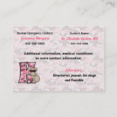 Monogramm der Emergency Information Cards für Kind Telefonnummerkarte (Rückseite)