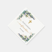 Monogramm der Eukalyptusgrün Serviette (Ecke)