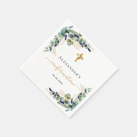 Monogramm der Eukalyptusgrün Serviette (Ecke)