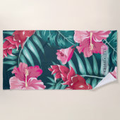 Monogramm der exotischen Blume Strandtuch (Vorderseite)