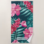 Monogramm der exotischen Blume Strandtuch (Vorderseite)
