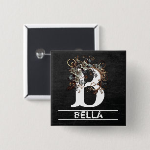 Monogramm der Faltschachtel mit Floral Button