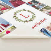 Monogramm der Familie Holiday Greenery Wreath 12 F Sherpadecke (3/4)