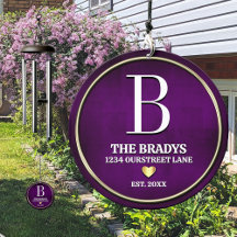 Monogramm der Familie - Name und Anschrift Persona