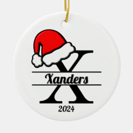 Monogramm der Familie X | beidseitig Keramik Ornament