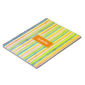 Monogramm der farbigen Grunge-Streifen Notizblock (Linke Seite)