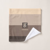 Monogramm der Farbpalette Mocha Badhandtuch Set (Waschlappen)