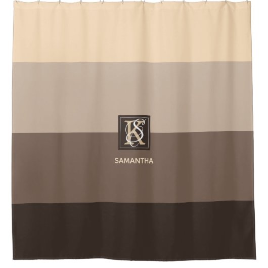 Monogramm der Farbpalette Mocha Duschvorhang (Vorderseite)