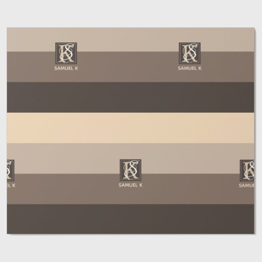 Monogramm der Farbpalette Mocha Geschenkpapier (Flach)