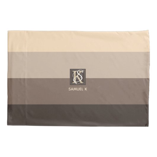 Monogramm der Farbpalette Mocha Kissenbezug (Rückseite)
