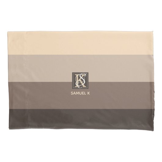 Monogramm der Farbpalette Mocha Kissenbezug (Vorderseite)