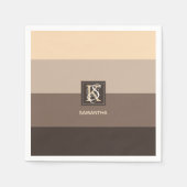 Monogramm der Farbpalette Mocha Serviette (Vorderseite)