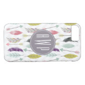 Monogramm der Federn und Pfeile Case-Mate iPhone Hülle (Rückseite (Horizontal))