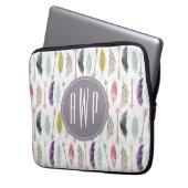 Monogramm der Federn und Pfeile Laptopschutzhülle (Vorderseite Links)
