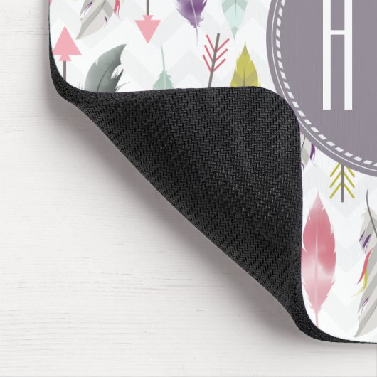 Monogramm der Federn und Pfeile Mousepad (Ecke)