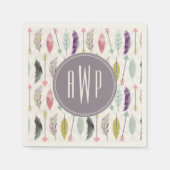 Monogramm der Federn und Pfeile Serviette (Vorderseite)