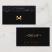 Monogramm der Führungskraft auf Schiefer-Gold-Bürs Visitenkarte (Vorne/Hinten)