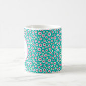 Monogramm der Gänsefarben Rosa und Gelb Kaffeetasse (Mittel)