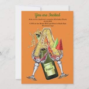 Monogramm der Geburtstags-Hauptstadt - Buchstabe A Einladung