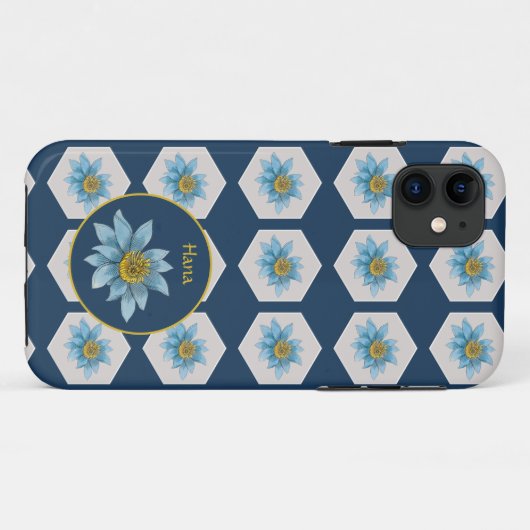 Monogramm der geometrischen Blume Case-Mate iPhone Hülle (Rückseite (Horizontal))