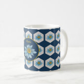 Monogramm der geometrischen Blume Kaffeetasse (VorderseiteRechts)