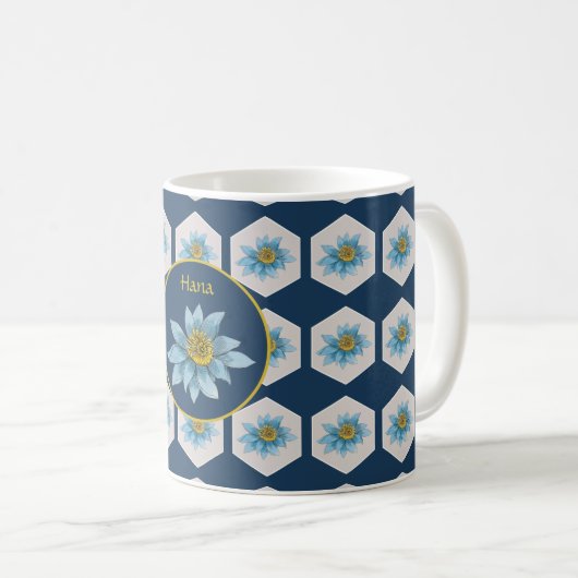 Monogramm der geometrischen Blume Kaffeetasse (VorderseiteRechts)