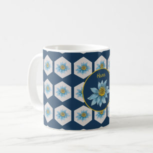 Monogramm der geometrischen Blume Kaffeetasse