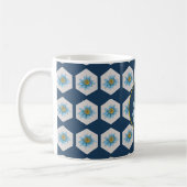 Monogramm der geometrischen Blume Kaffeetasse (Links)