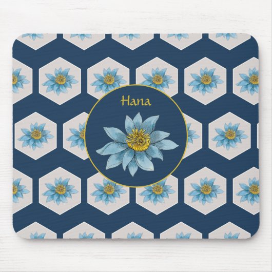 Monogramm der geometrischen Blume Mousepad (Vorne)