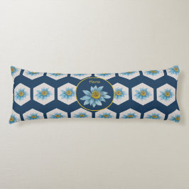 Monogramm der geometrischen Blume Seitenschläferkissen