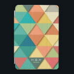 Monogramm der geometrischen, farbigen pastellfarbe iPad mini hülle<br><div class="desc">Moderne,  farbenfrohe geometrische Muster mit strukturierten Dreiecken. Personalisieren Sie mit Ihrem ersten.</div>