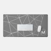 Monogramm der geometrischen, grauen und weißen Dre Schreibtischunterlage (Tastatur & Maus)