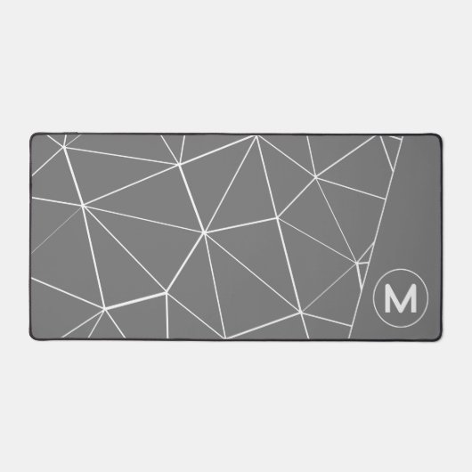 Monogramm der geometrischen, grauen und weißen Dre Schreibtischunterlage (Vorderseite)