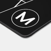 Monogramm der geometrischen Linien Schwarz-Weiß Schreibtischunterlage (Ecke)