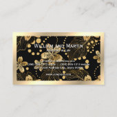 Monogramm der Gold-Blume | QR CODE Visitenkarte (Rückseite)